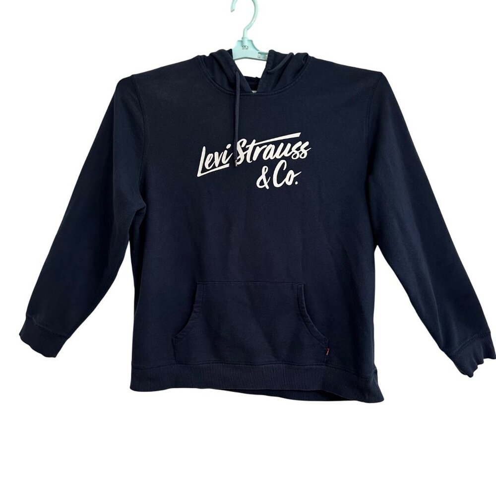 Levi Strauss Kids**XXL Navy Blue Hoodie Sweatshirt Athleisure Streetwear Preppy - Picture 2 of 10